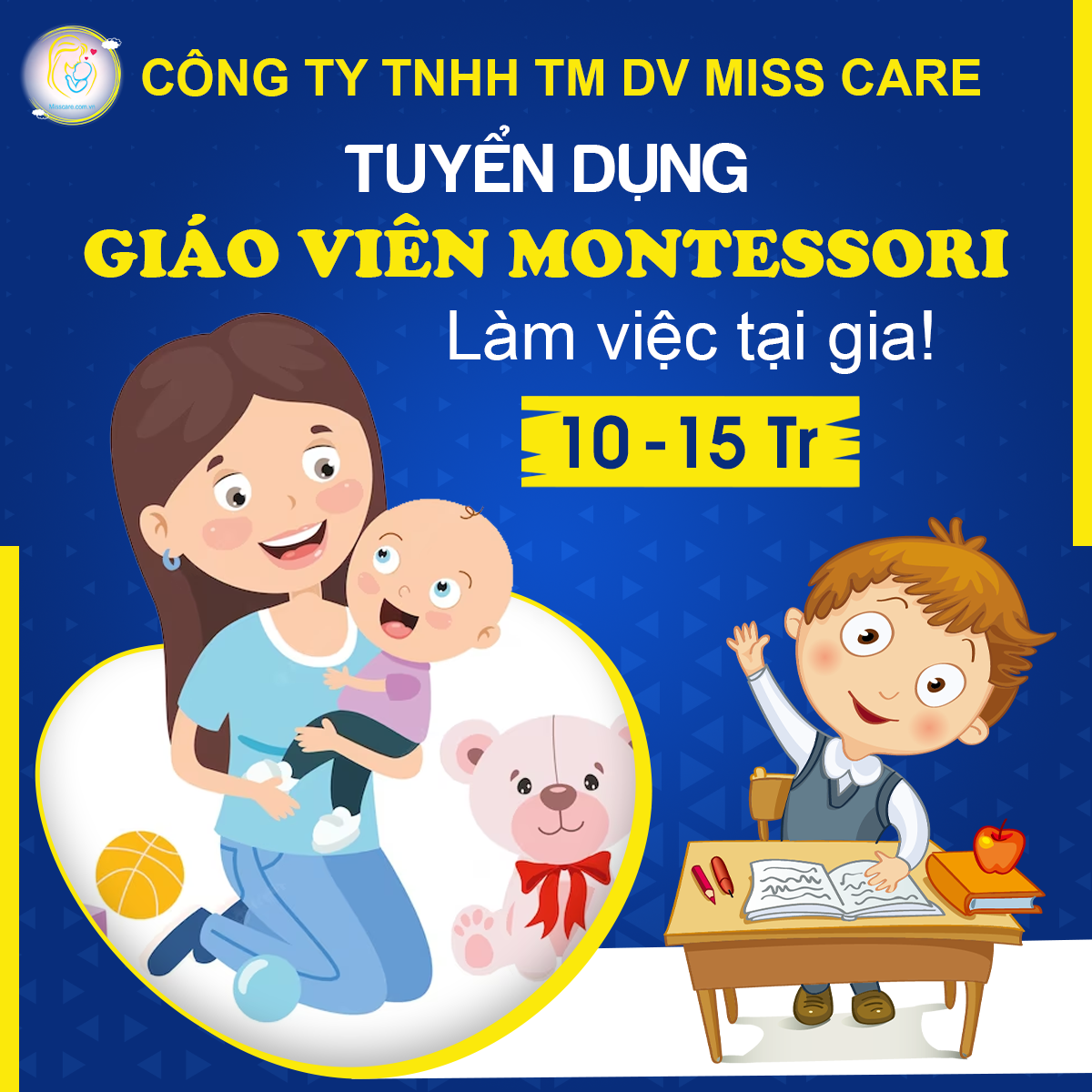 TUYỂN DỤNG GIÁO VIÊN MONTESSORI LÀM VIỆC TẠI GIA